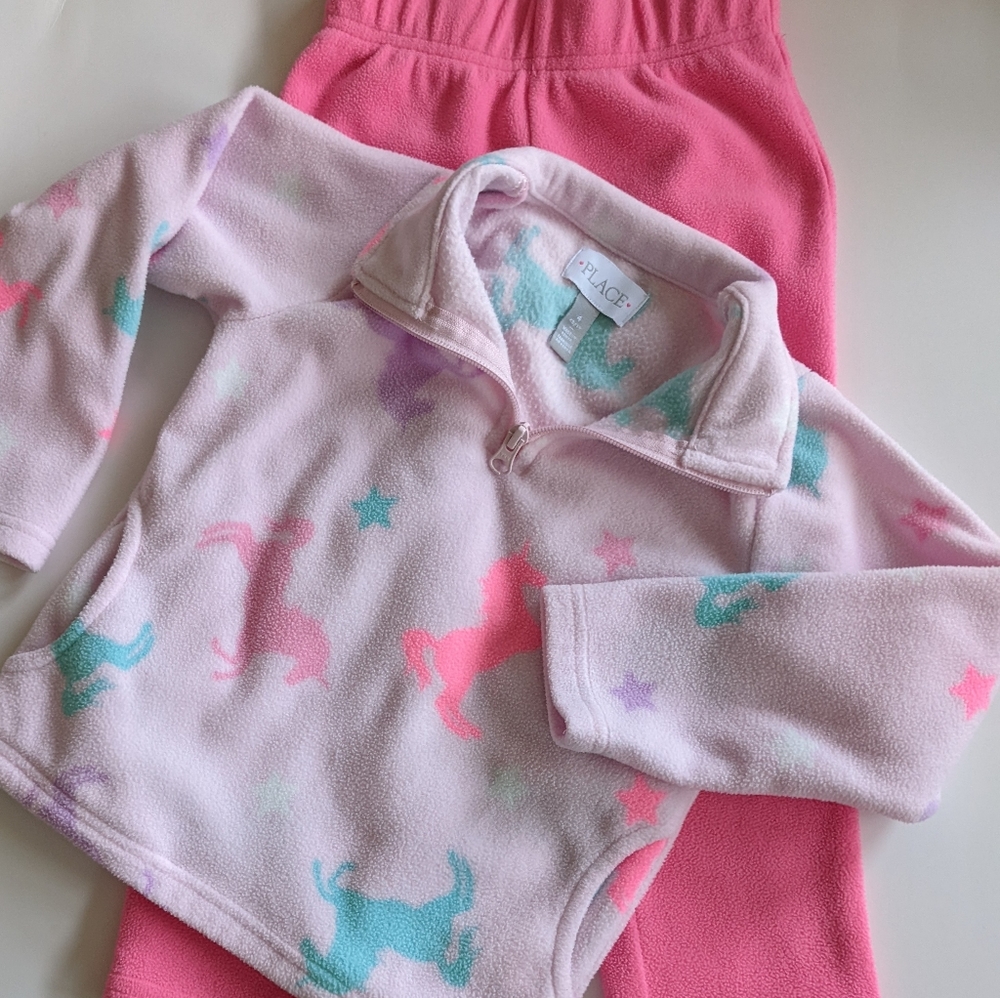 Place Girls Velour Unicorn 2 pc Sweatshirt & Pants Size 4